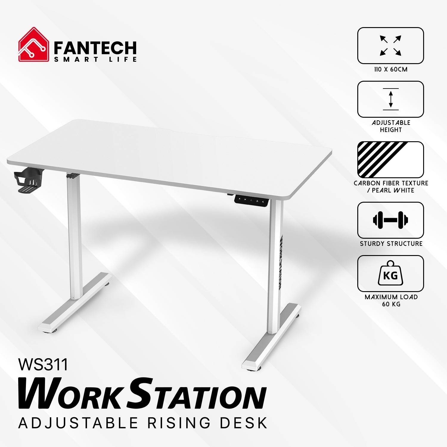 FANTECH WORKSTATION WS311W ADJUSTABLE RISING DESK