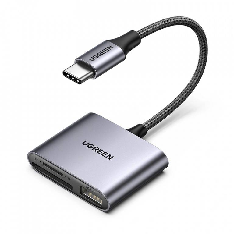 UGREEN USB-C To SD/TF + USB 2.0 Memory Card Reader CM387