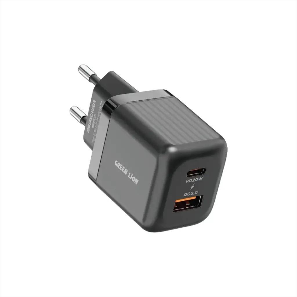 Green Lion Ultra Compact GaN Wall Charger EU Pin A+C PD20W + QC3.0 /GL-WC31