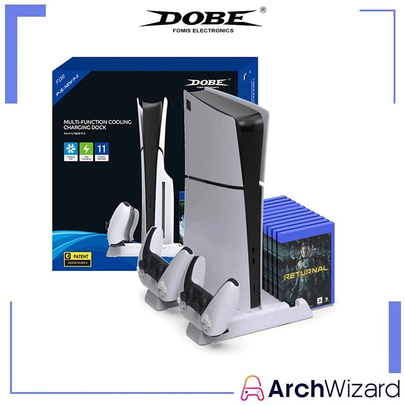 DOBE TP5-3537B PS5 Slim Charging Dock with Cooling Fan