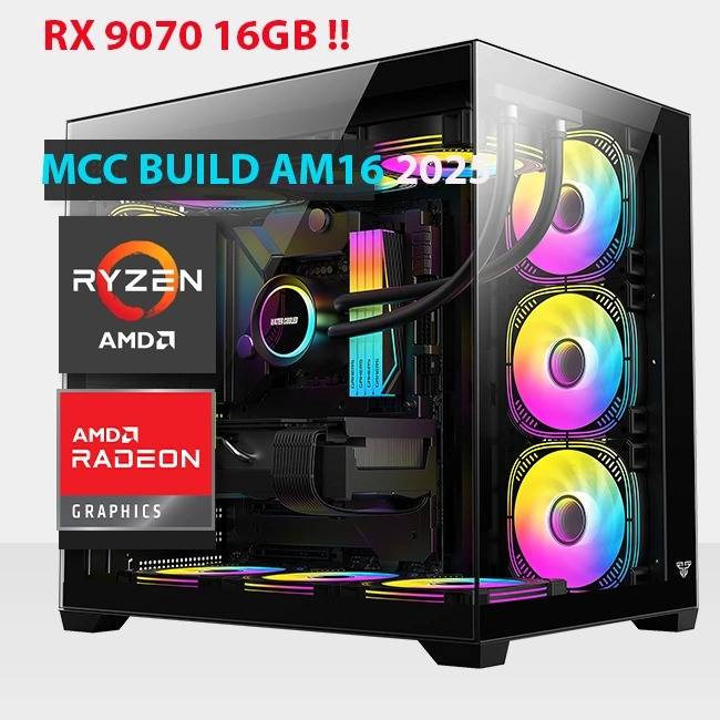 MCC AM16 MIDAS Gaming PC Build || AMD Ryzen 5 9600X 6-Core - PowerColor Hellhound AMD Radeon RX 9070 16GB GDDR6 Graphics Card