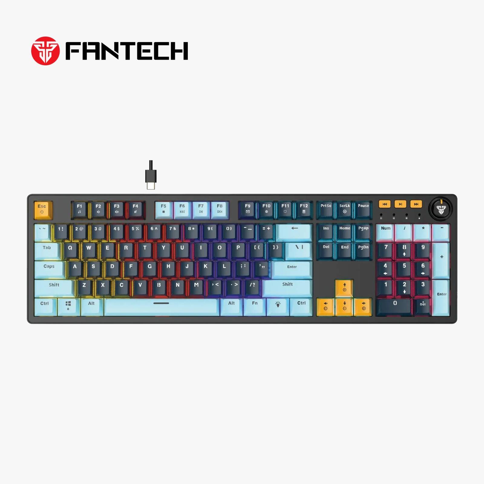 FANTECH ATOM104S MK878S MECHANICAL GAMING KEYBOARD MORI EDITION WHITE (Double-Shot ABS)