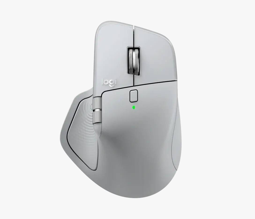 Logitech MX Master 4 Ergonomic Wireless Mouse for Mac Pale Grey - Advanced Performance Haptic Feedback - Ultra-Fast Scrolling