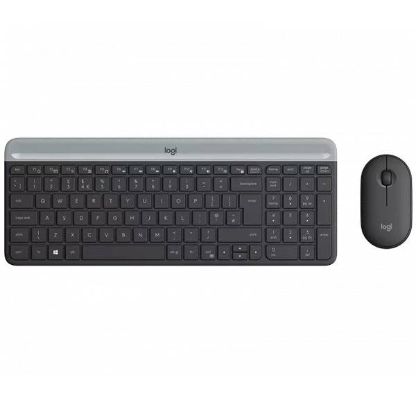 LOGITECH MK470 ULTRA-SLIM FULL-SIZE WIRELESS SCISSOR KEYBOARD AND MOUSE WITH QUIET CLICKS