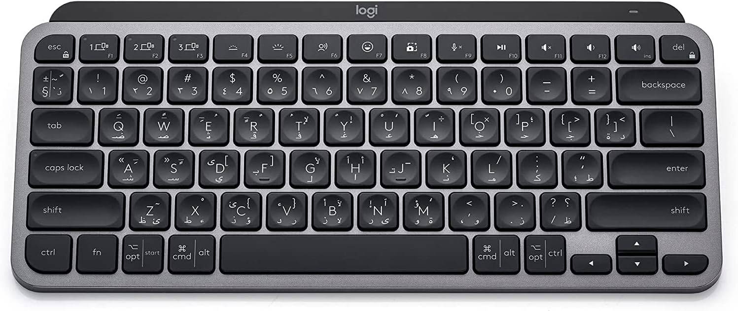 Logitech MX Keys Mini Minimalist Wireless Illuminated Keyboard (Arabic & English Keys)