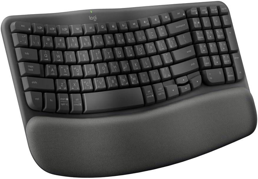 Logitech Wave Keys Wireless Ergonomic Keyboard (Arabic & English Keys)