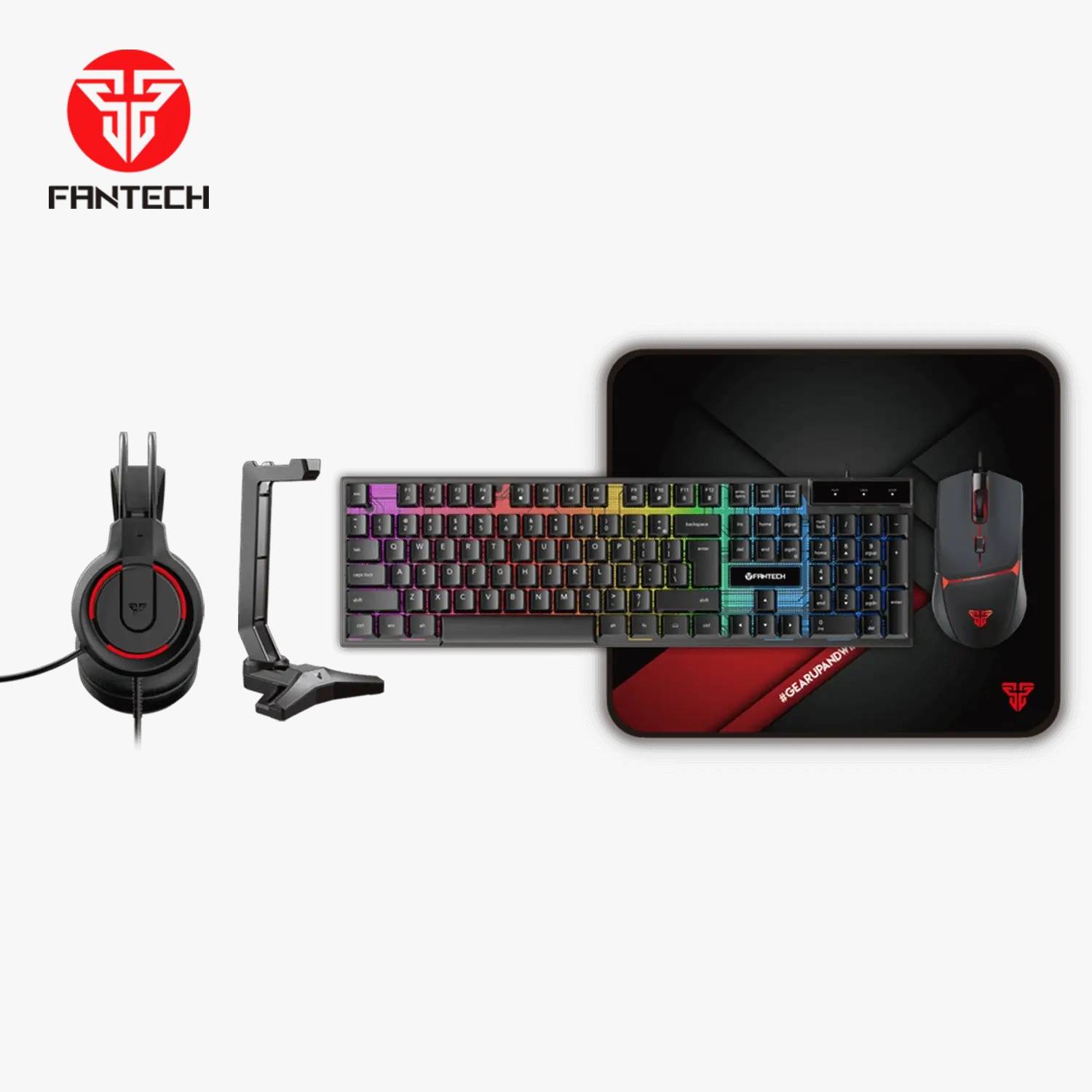 Fantech P51 5-in-1 Keyboard Combo with Mouse + Mousepad + Headset + Headset stand