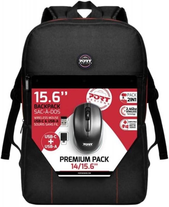 حقيبة لابتوب PORT 2IN1 WITH MOUSE WIRELESS BACKPACK /15.6