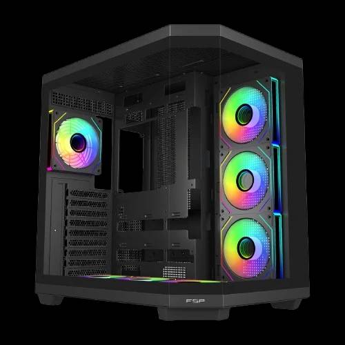 FSP U580 ATX Gaming Case, Dual Glass, 7x ARGB Fans