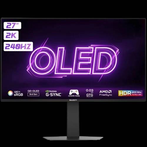 MAJESTY Gaming Monitor 27 Inch 2K QHD OLED 240Hz