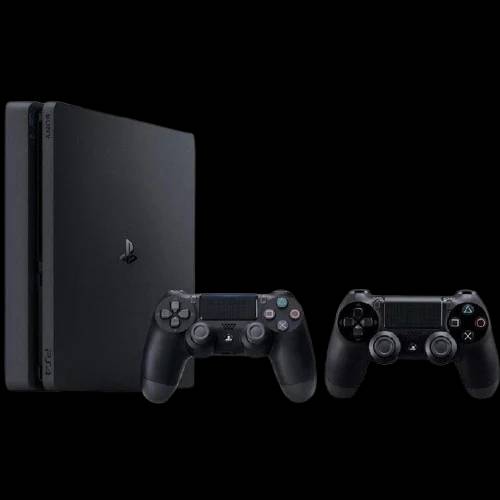 PS4 SLIM 1TERA (مع قبضتين أورجينال) مستعملة ومعدلة على ألعاب جاهزة