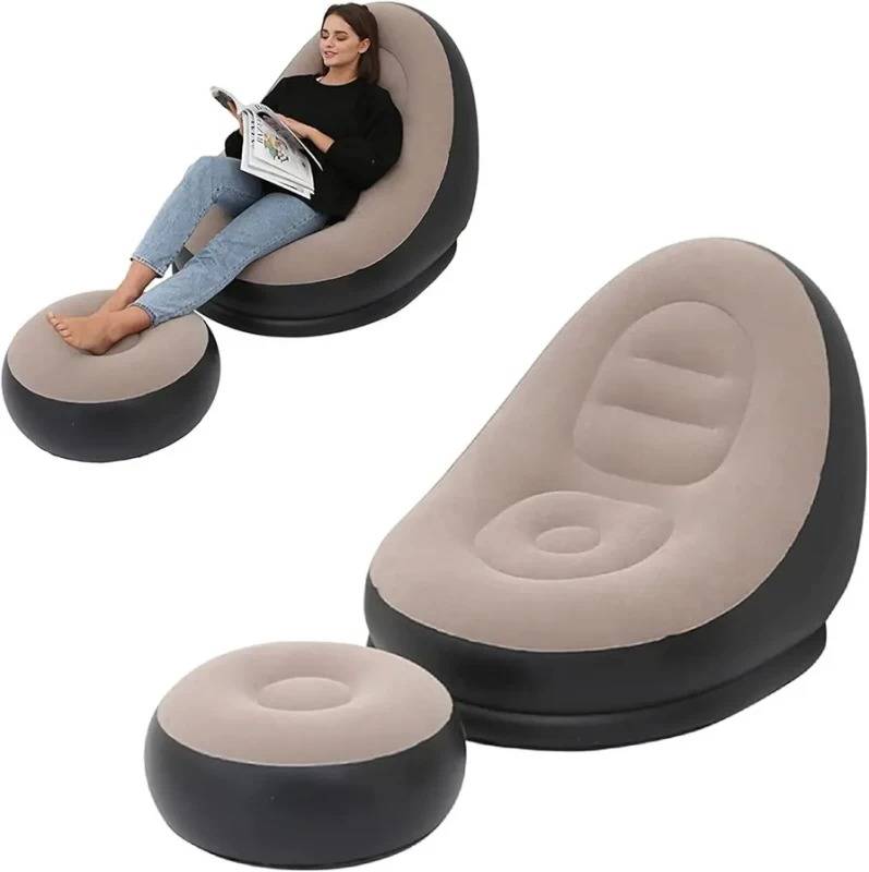 كرسي نفخ مع مسند للقدمين GEATIX Single Size GE - 2058