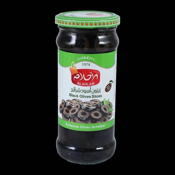 زيتون اسود مقطع شرائح200غ مطربان زجاج