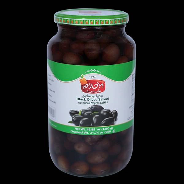 زيتون اسود سلقيني 900غ مطربان زجاج
