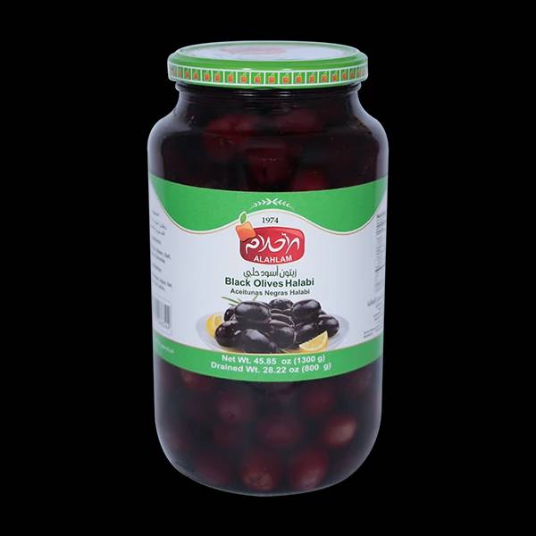 زيتون اسود حلبي 800غ مطربان زجاج