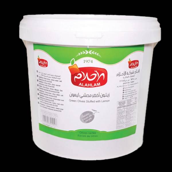 زيتون اخضر محشي ليمون7000غ سطل بلاستيك