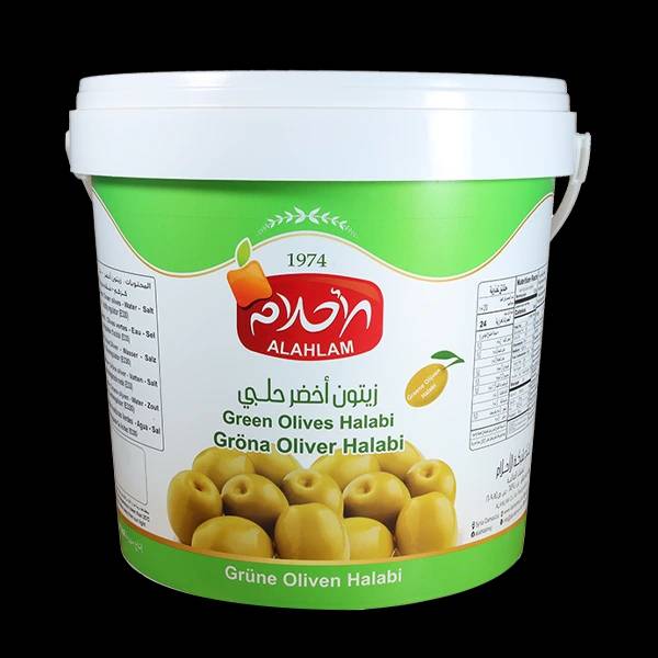 زيتون اخضر حلبي 7000غ سطل بلاستيك