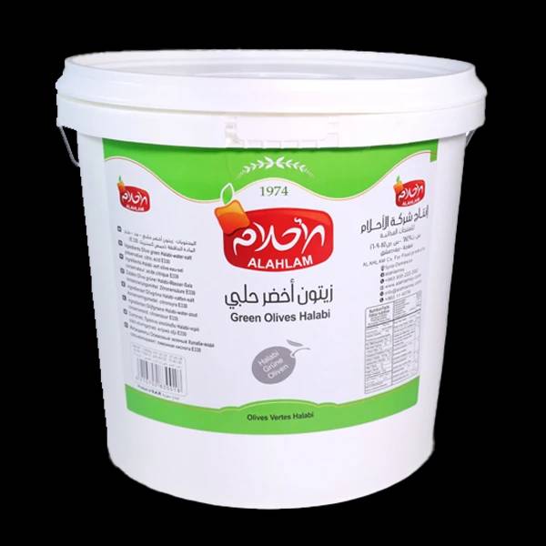 زيتون اخضر حلبي 10000غ سطل بلاستيك