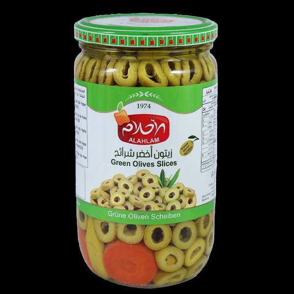 زيتون أخضر شرائح 450غ مطربان زجاج