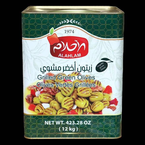 زيتون اخضر مشوي 12كغ عبوة معدنية