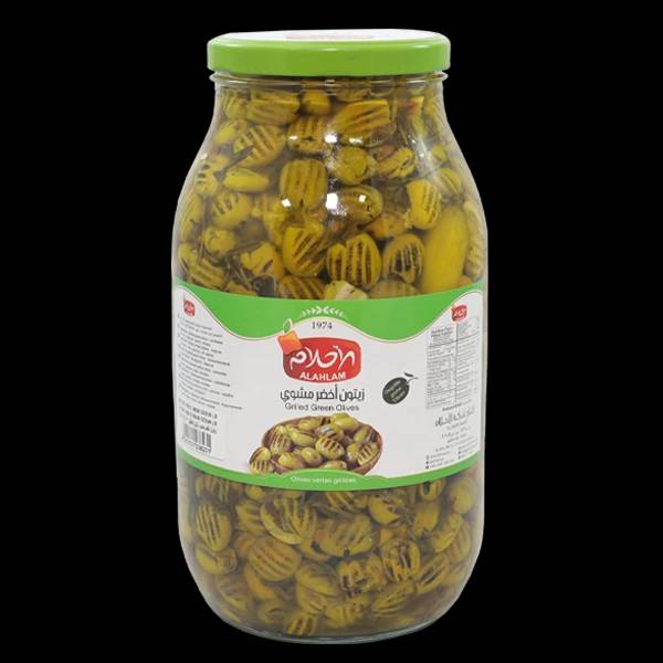 زيتون اخضر مشوي 2750غ مطربان زجاج
