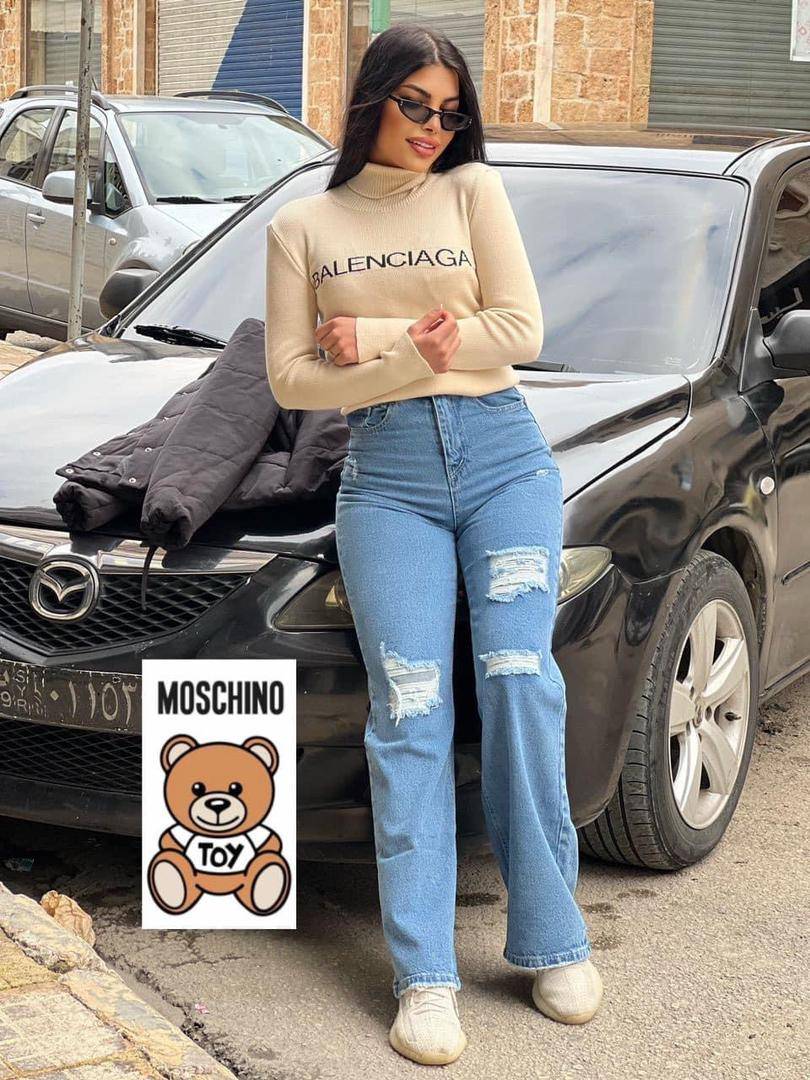بنطلون جينز قطن بلا ليكرا