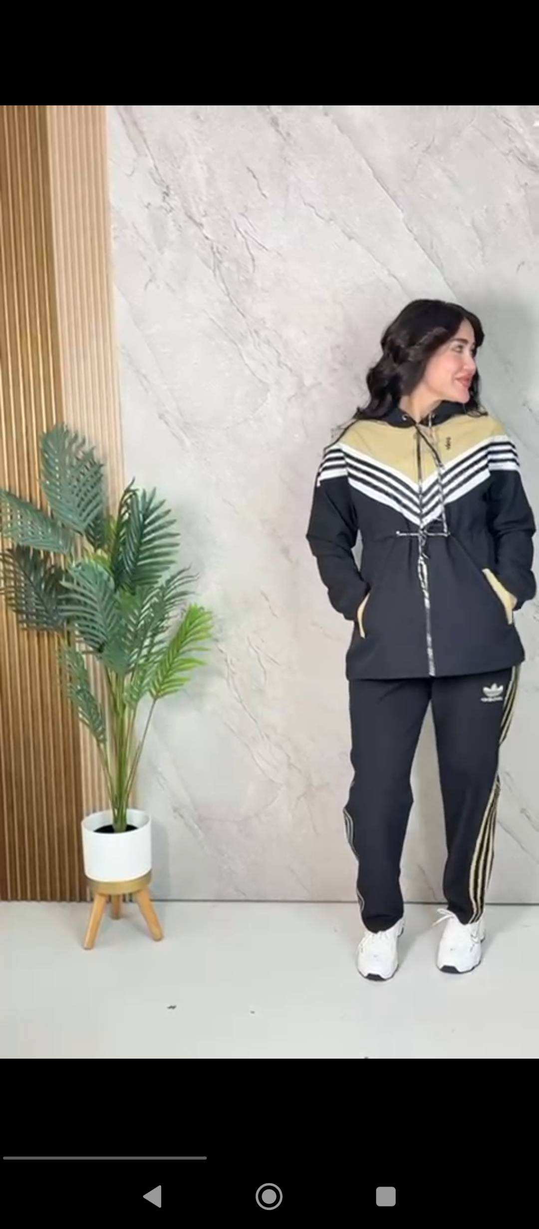 طقم بيجاما سحاب addidas