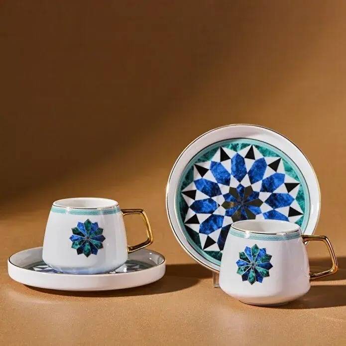 طقم أكواب قهوة  مكون من قطعتين، 90 مل
