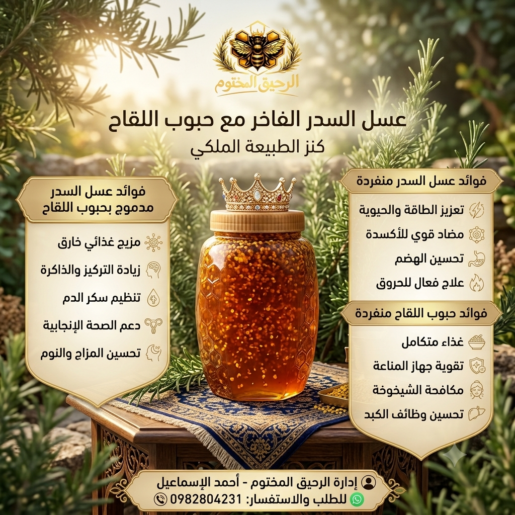 عسل السدر مع حبوب القاح