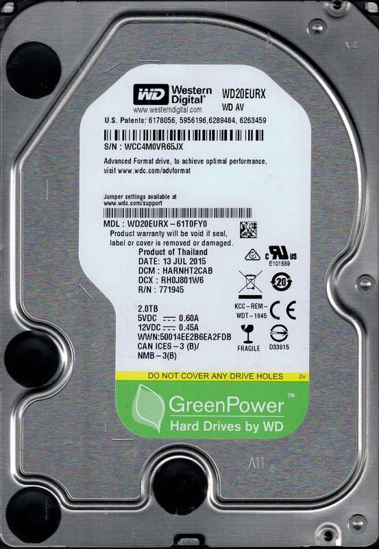 Western Digital 2TB Pull Out 3.5 HDD