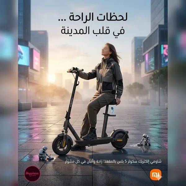 سكوتر شاومي 5 بلس مع مقعد ومانع انزلاق